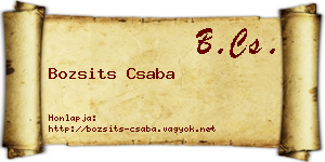 Bozsits Csaba névjegykártya