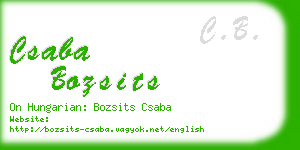 csaba bozsits business card
